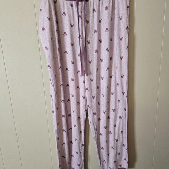 Disney Pajama Set Women's X Large 2-Piece Minnie Mouse Cozy Purple Soft Lounge - Picture 3 of 4